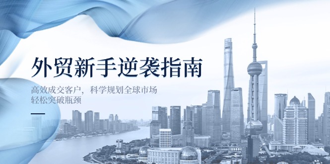 （14201期）外贸新手逆袭指南：高效成交客户，科学规划全球市场，轻松突破瓶颈-青年创业网